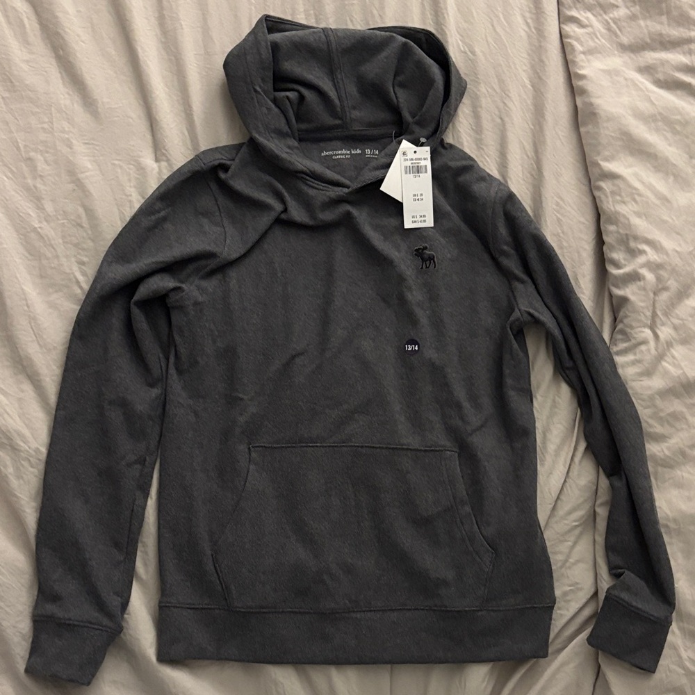 abercrombie kids Charcoal Gray Pullover Hoodie